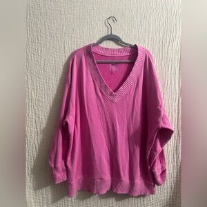 Aerie Pink V-Neck Sweater